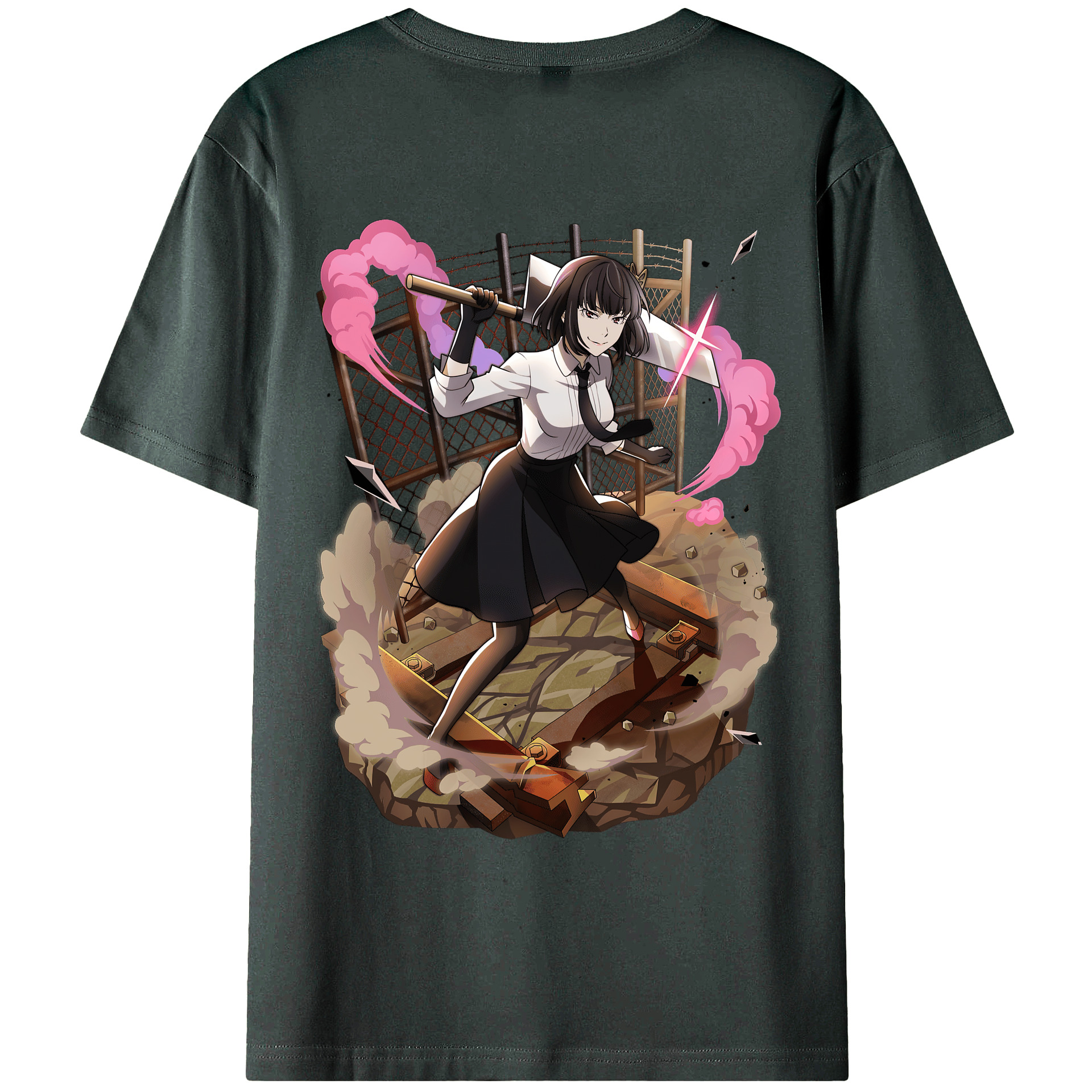 （画像用） 文豪ストレイドッグス Bungo Stray Dogs 綿100％ メンズ半袖Tシャツ（バックプリント） 通気性